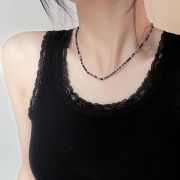 미르보석  어반모노  블랙 그레이 블루 칼라비즈 주얼리  목걸이   s2222