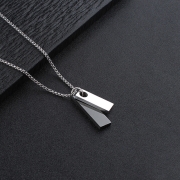 미르보석 오스테나이트304스텐강 블랙 더블스트랩 디자인 목걸이   s2223