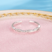 미르보석 백금색 s925 다이아몬드큐빅장식 물고기 주얼리  반지  s2232