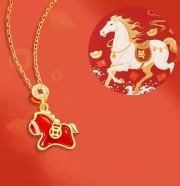 미르보석  붉은마노 말 펜던트 다이아몬드큐빅장식 프리미엄 주얼리 목걸이   s2248