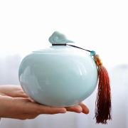 가야토기  상운문양 백자 큰 항아리  소금단지 풍수 생기도자기 d07