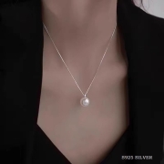 미르보석  s925순은  12mm진주  목걸이  s2261