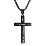 미르보석  13:7  스텐강 에터널 글로리 크로스 십자가 목걸이    s2423