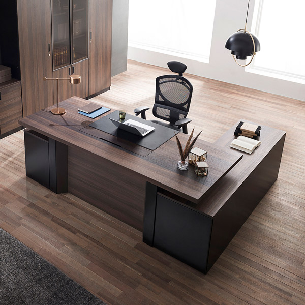 [리바트오피스]EX9 900G 임원책상/스모크드오크