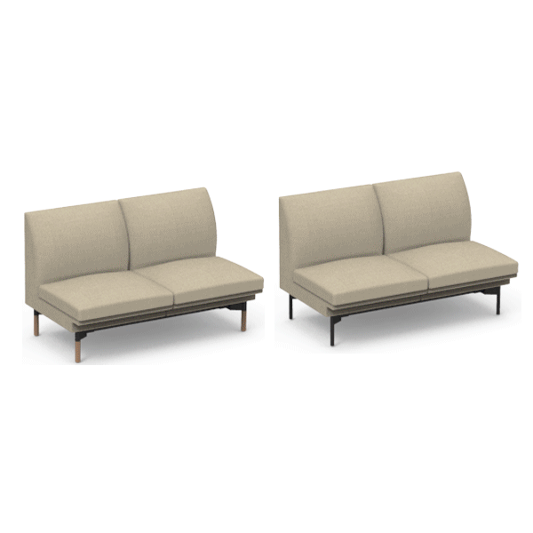 [리바트오피스]<BR>누트 소파 미들백 2인