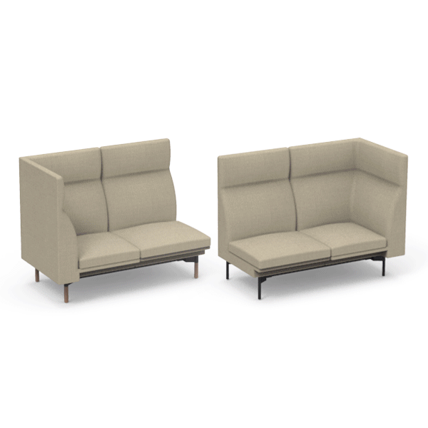 [리바트오피스]<BR>누트 소파 하이백 2인