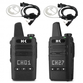 [ HK ] HK-407 히든디스플레이 신형 생활용무전기 2대 세트 (이어폰 2개 포함)