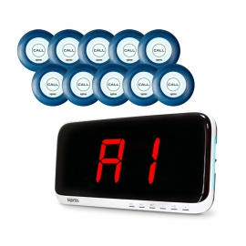 씨스콜 수신기 모니터 + 신형 슬림 호출벨 10개 세트 (SR-A2001 + ST-A1 다크블루)