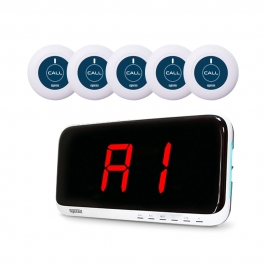 씨스콜 수신기 모니터 + 신형 슬림 호출벨 5개 세트 (SR-A2001 + ST-A1 화이트)