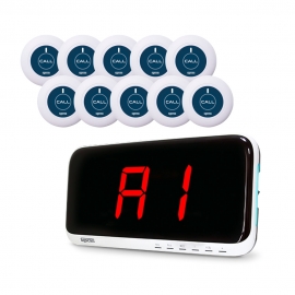 씨스콜 수신기 모니터 + 신형 슬림 호출벨 10개 세트 (SR-A2001 + ST-A1 화이트)