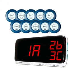 씨스콜 수신기 모니터 + 신형 슬림 호출벨 10개 세트 (SR-A2003 + ST-A1 다크블루)