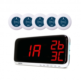 씨스콜 수신기 모니터 + 신형 슬림 호출벨 5개 세트 (SR-A2003 + ST-A1 화이트)