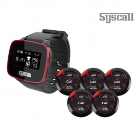 씨스콜 슬림호출벨 블랙 5개 + 손목형 페이져 세트 (ST-200 + SB-650 레드블랙)