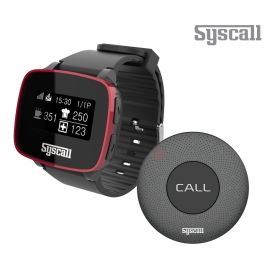 씨스콜 슬림방수 호출벨 블랙 1개 + 손목형 페이져 세트 (ST-300 블랙 + SB-650 레드블랙)