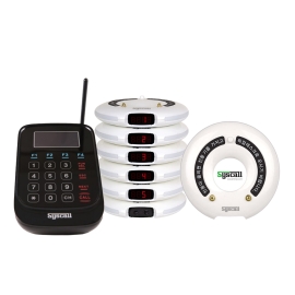 [ 씨스콜 ] 화이트 원형 진동벨 5개세트 (GP-100R_5C) - 로고스티커 무료제작 / 까페, 식당, 레스토랑, 까페, 프렌차이즈매장