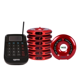 [ 씨스콜 ] 레드 원형 진동벨 5개세트 (GP-100R_5C) - 로고스티커 무료제작 / 까페, 식당, 레스토랑, 까페, 프렌차이즈매장