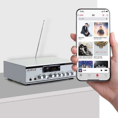 에펠 매장용 블루투스 2채녈 앰프 AP-200U2S 200W 파워풀한 오디오