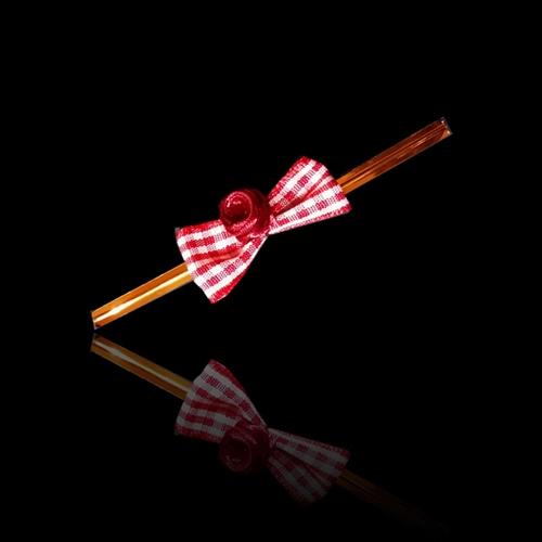 선물포장 데코 체크 리본 타이 리본끈 -레드 50개