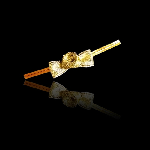 선물포장 데코 플라워 리본 타이 리본끈 -골드 50개