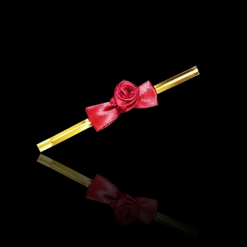 선물포장 데코 플라워 리본 타이 리본끈 -레드 150개