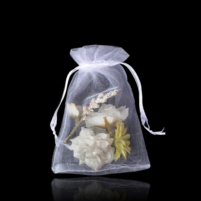 031 2줄 나염 망사 복주머니 -화이트 (4종)