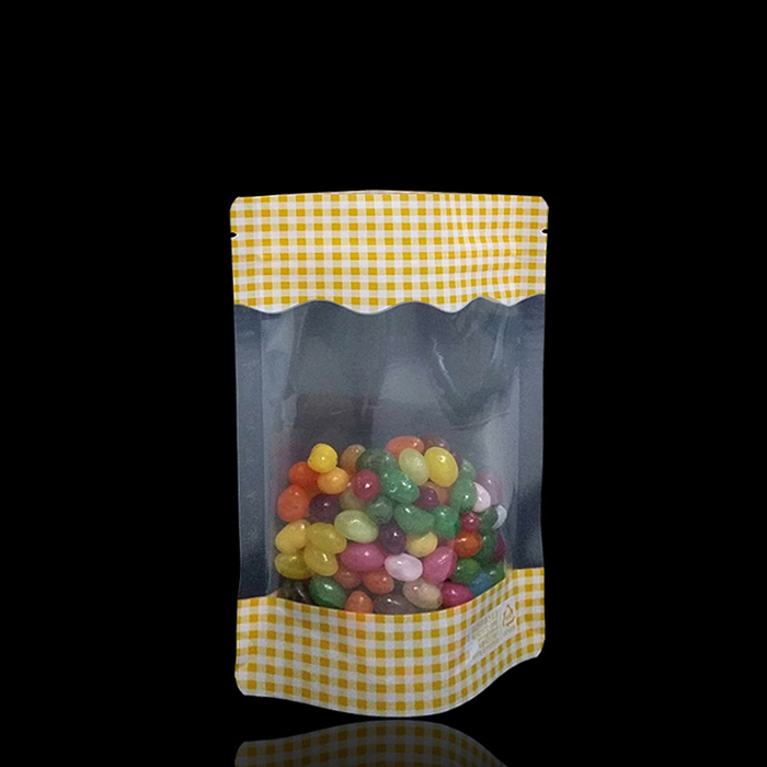 166 체크 투명창 지퍼스탠드 봉투 (4종)