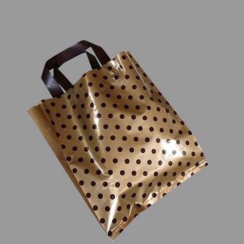 PE 질긴 핸들 팬시봉투 갈색도트 30X38cm 옆8cm 100매