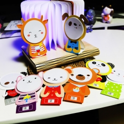 귀여운 거치가능 둥글애니멀 점착메모지 8종시리즈