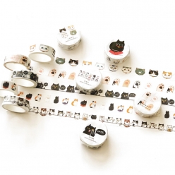 귀여운 고양이 종이테이프 데코콜라주 6종