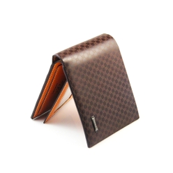 Pidengabo 체크무늬패턴 오렌지브라운 남성반지갑