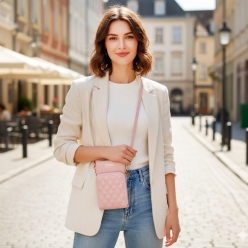 휴대용 스마트폰 다이아패턴 퀄팅 듀얼 숄더백