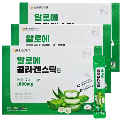 더존건강 알로에 콜라겐 스틱 26포 3박스