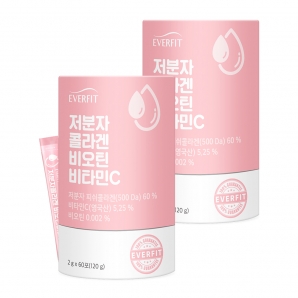 내츄럴플러스 에버핏 저분자콜라겐 비오틴비타민C 60포 2통