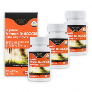 에버그린 슈페리어 비타민D3 5000IU 180캡슐 3박스