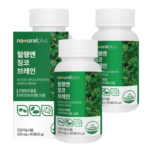 내츄럴플러스 혈행앤 징코 브레인 90정 3박스