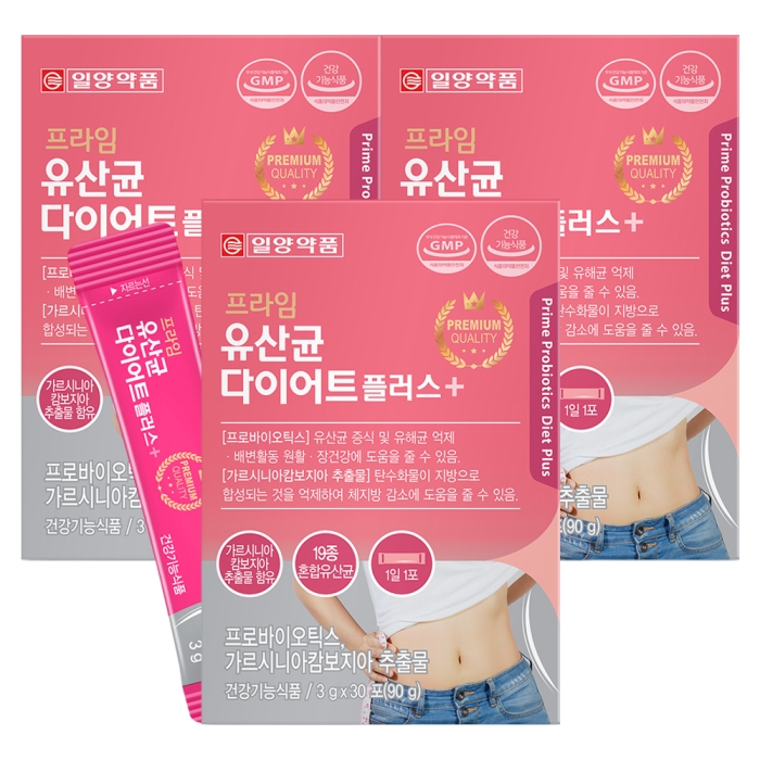 일양약품 프라임 유산균 다이어트 플러스 30포 3박스
