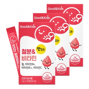 내츄럴플러스 굿앤키즈 맛있는 철분&비타민 30포 3박스