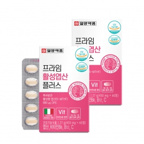 [소비기한 2026-08-01] 일양약품 프라임 활성엽산 플러스 60정 2박스