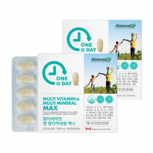 네추럴라이즈 원어데이 멀티비타민 앤 멀티미네랄 맥스 90정 2박스
