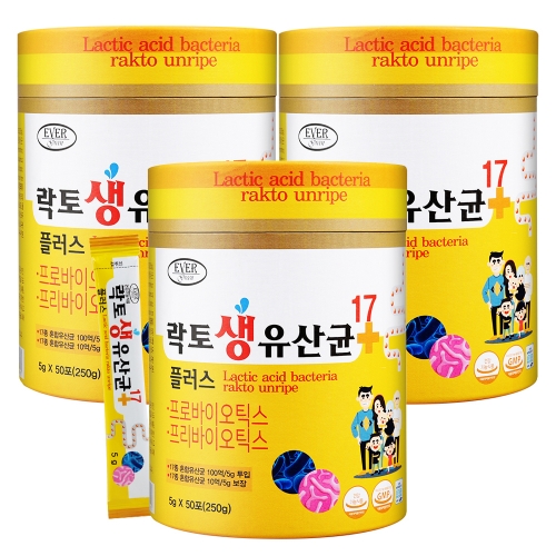 에버그린 락토생유산균17플러스 50포 3통