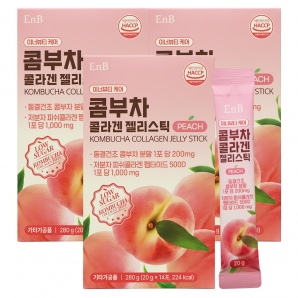 EnB 콤부차 콜라겐 젤리스틱 14포 3박스