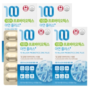 네이처그랜드 100억 프로바이오틱스 아연 플러스 60캡슐 4박스
