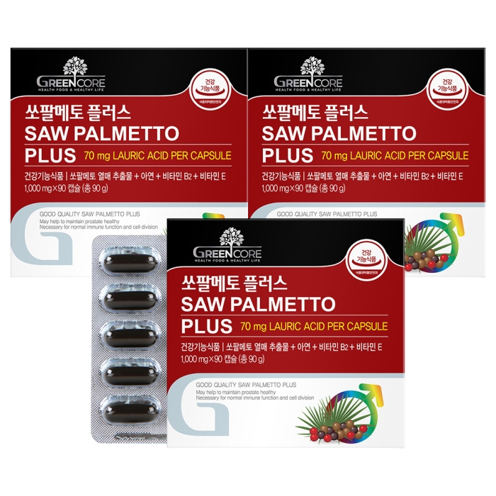 그린코어 쏘팔메토 플러스 90캡슐 3박스