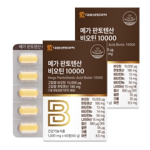 대웅 메가 판토텐산 비오틴10000 60정 2박스