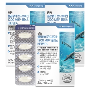 광동 철갑상어 콘드로이친1200 MBP 플러스 비타민D3 60정 3박스