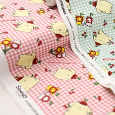 [KIYOHARA&times;SANRIO] 산리오 정품 라이센스 원단 체리피크닉 폼폼푸린 (1/2마)