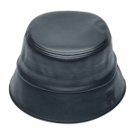 레더 볼륨자수 버킷햇 블랙