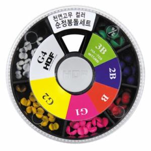 [해동] 천연고무 컬러 순정봉돌 셋트 / HA-709