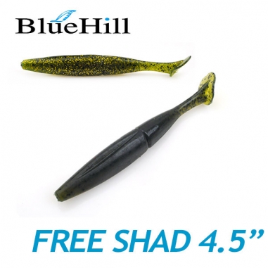 [블루힐] FREE SHAD 프리세드 섀드 4.5인치 / 루어낚시 소프트베이트 솔트함유 배스웜 버징웜