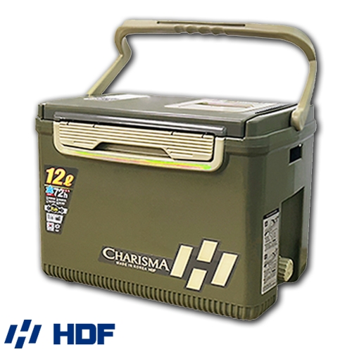 [해동] 12L 카리스마 아이스박스 카키 / HDF 쿨러 바다낚시 보냉 국내제작